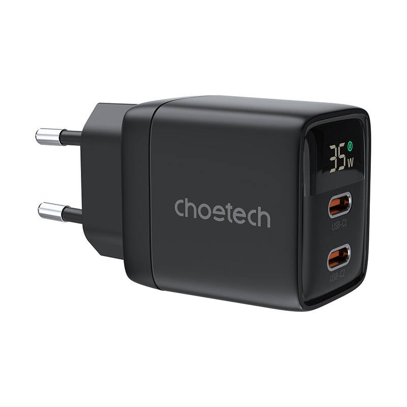 Incarcator de perete GAN3 USB-C+C PD35W Choetech PD6051 (negru)