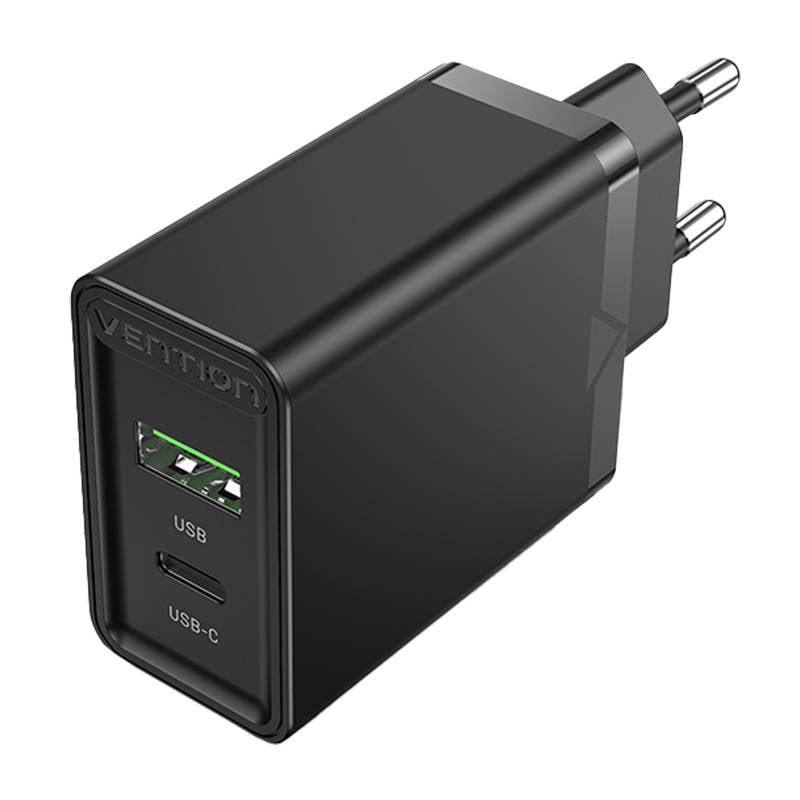 Incarcator de perete USB-A(18W) USB-C(20W) Vention FBBB0-EU 2,4A PD3.0 (negru)