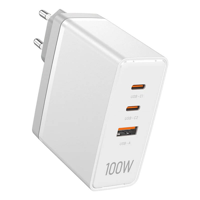 Incarcator de perete, Vention, FEGW0-EU, 2xUSB-C, USB- A, 100W 100W 30W, GaN (alb)