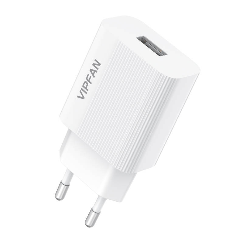 Incarcator de perete VFAN E01, 1x USB, 2.4A (alb)