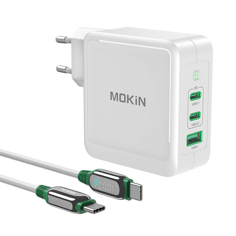 Incarcator MOKiN PD140W 2C1A GaN 2xUSB-C 1xUSB-A (negru)