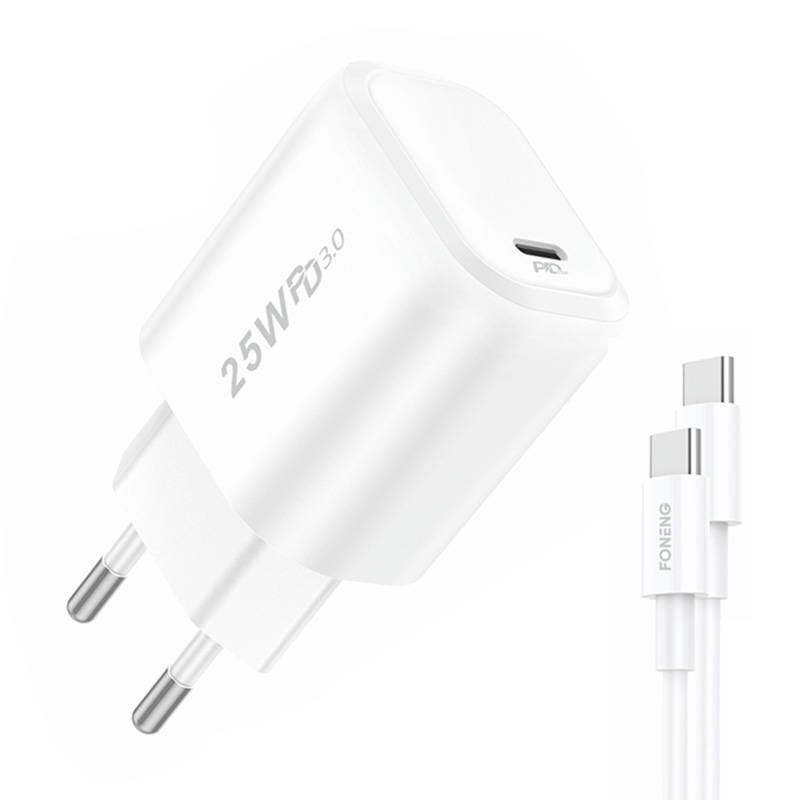 Incarcator rapid Foneng 2x USB EU40 + cablu USB C