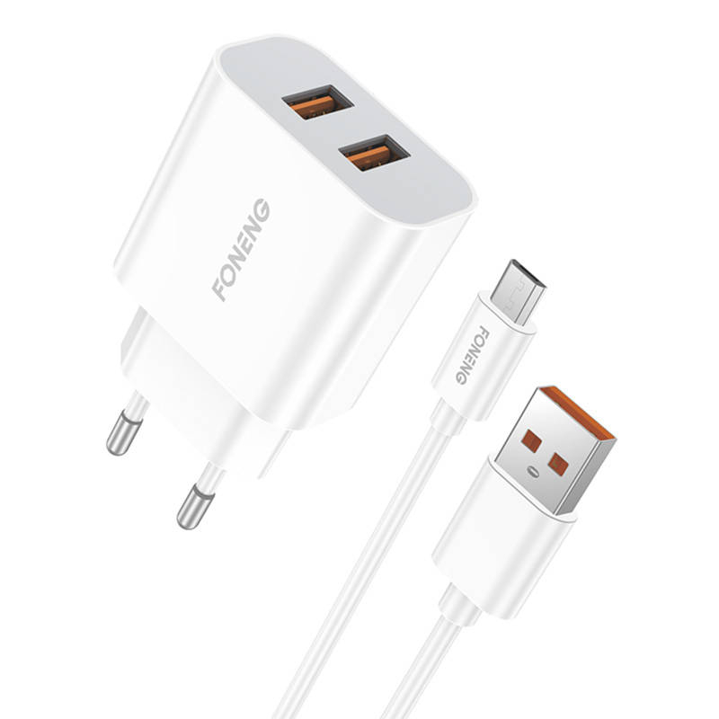 Incarcator rapid Foneng 2x USB EU45 + cablu USB Micro