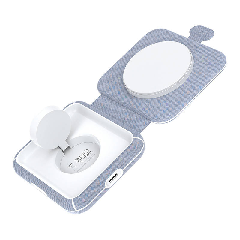 Incarcator wireless 2 in 1 Choetech T323, MagSafe and MFI (gri)