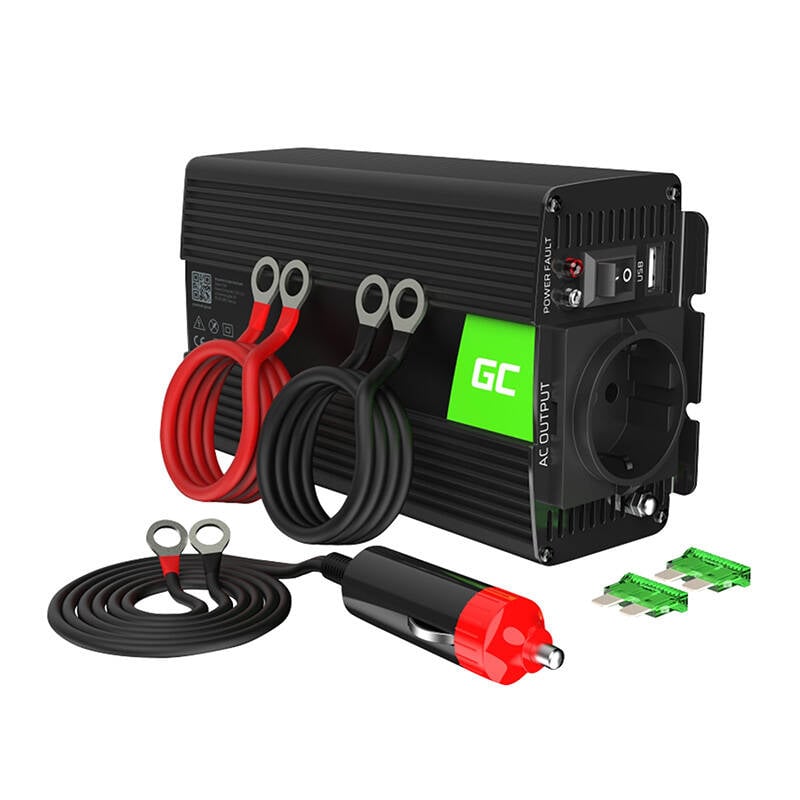 Invertor Green Cell 12V la 230V 300W 600W convertor de tensiune (unda sinusoidala pura)