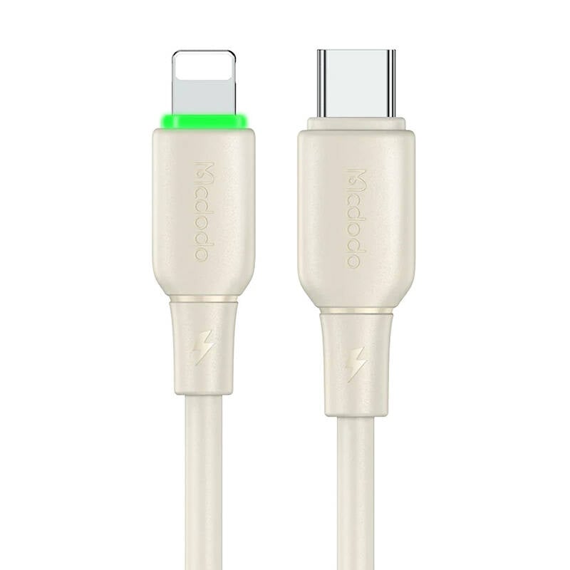 Cablul USB-C la Lightning Mcdodo CA-4760 - 1.2m, Bej,Performanta Optimizata pentru Incarcare Rapida si Sincronizare