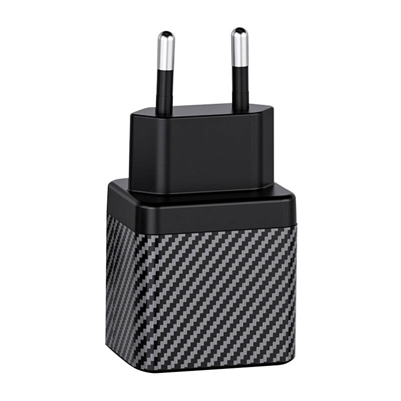 Incarcator Rapid INVZI GaN 45W cu 2 porturi USB-C, Standard UE, Negru