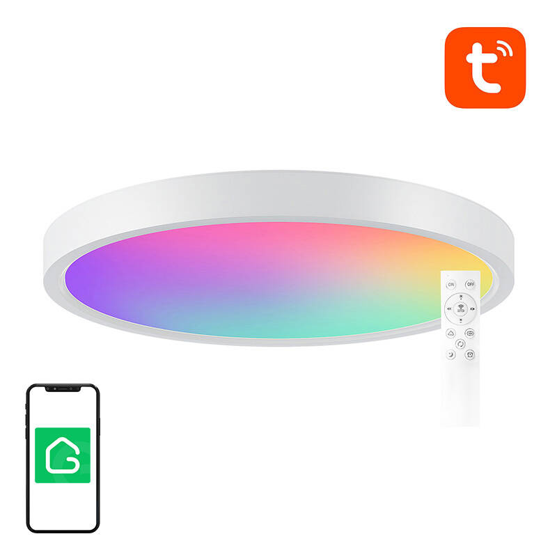 Lampa de tavan inteligenta 30cm WiFi Bluetooth 16M RGBCW Gosund LB12 1920lm Tuya + telecomanda.