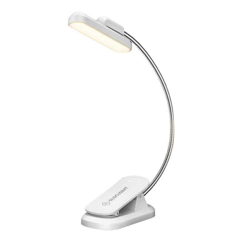 Lampa fara fir Glocusent Rotatable Book Light, USB-C 1000mAh (alb)