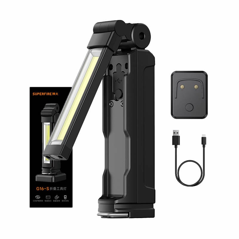 Lanterna Multifunctionala Superfire G16-S , 800 Lumeni, USB-C, cu Suport Magnetic si Unghi de Lumina Reglabil pentru Aventuri Nocturne!