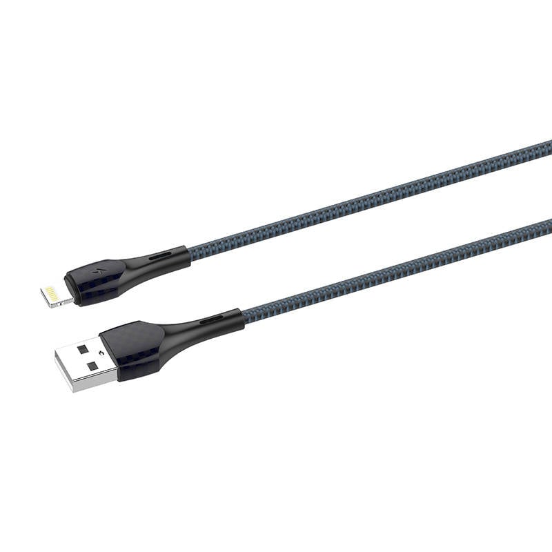 LDNIO LS522 Cablu USB - Lightning de 2 m (gri-albastru)