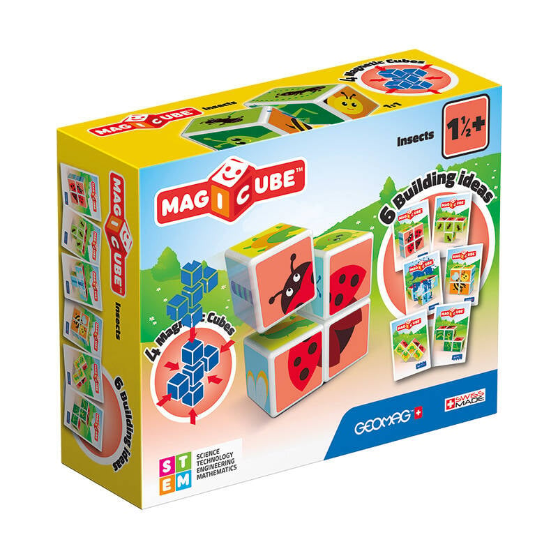 Magicube Insecte imprimate blocuri magnetice + carti 7 bucati GEOMAG GEO-121