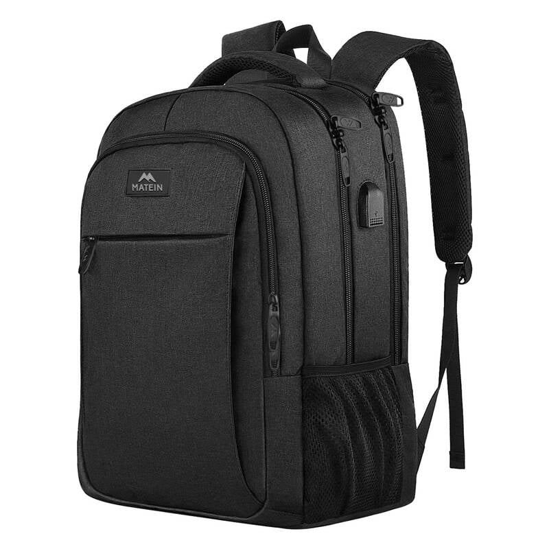 Matein 1007 Rucsac de calatorie pentru laptop USB 15.6 negru