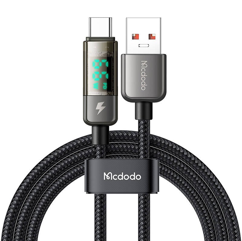 Mcdodo CA-3630 Cablu USB-A la USB-C, oprire automata, PD 100W, 1,2m (negru)