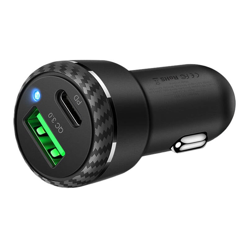 Mcdodo CC-5970 incarcator auto, USB + USB-C 38W (negru)