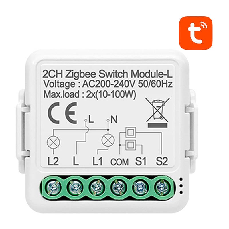 Modul comutator inteligent ZigBee Avatto N-LZWSM01-2 Fara neutru TUYA