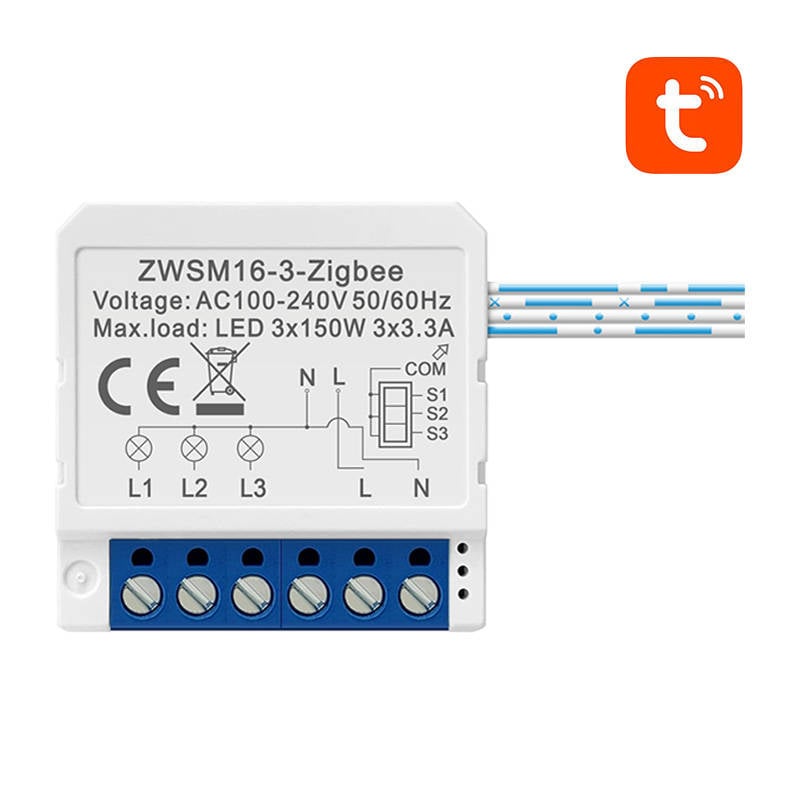 Modul comutator inteligent ZigBee Avatto ZWSM16-W3 TUYA