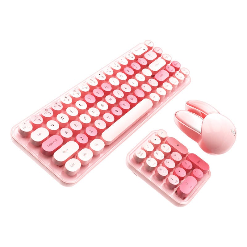 MOFII Tastatura fara fir + tastatura numerica + mouse 3in1 2.4G (roz)