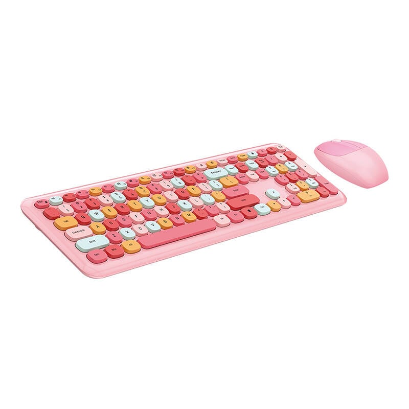 MOFII Tastatura + Mouse fara fir 666 Roz