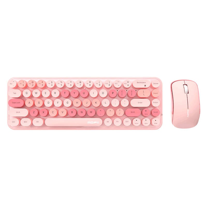 MOFII Tastatura + mouse fara fir iBean Pro New 2.4G (roz)