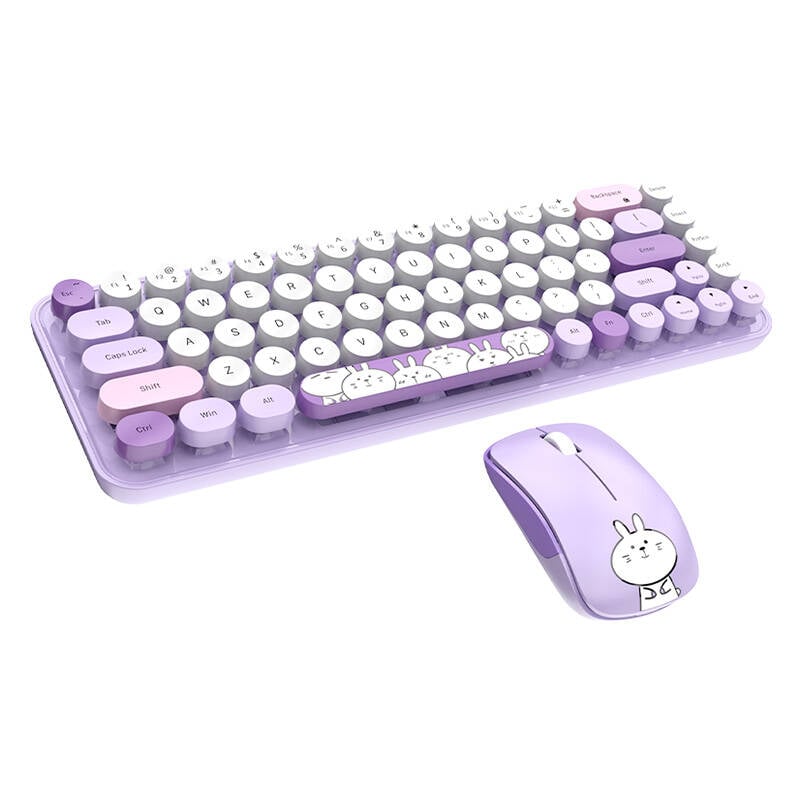 MOFII Tastatura + Mouse fara fir iBean Pro New 2.4G (Violet)