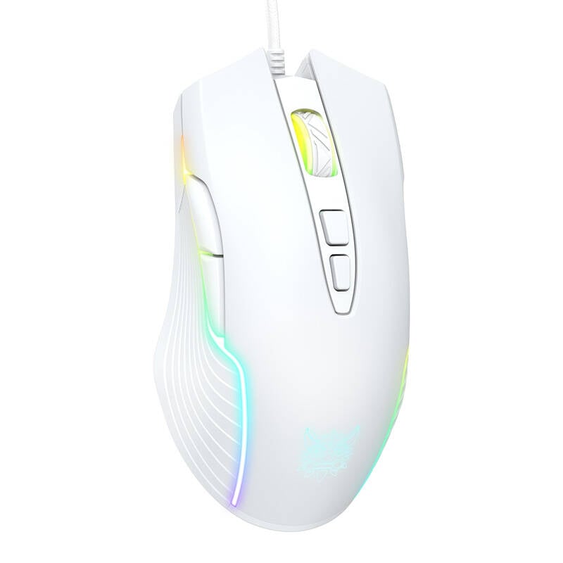 Mouse de gaming onikuma CW905 alb cu fir