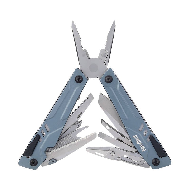 Multitool Nextool NE20045 15 in 1 cu set de biti - Unelte multifunctionale pentru orice provocare, design albastru elegant si compact.