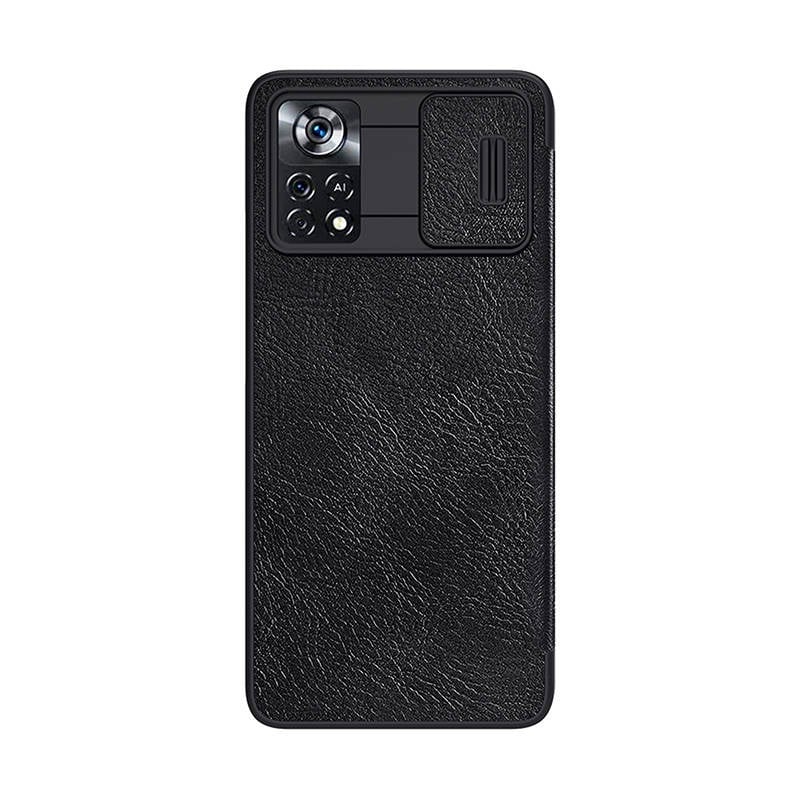 Nillkin Qin piele Pro caz pentru Xiaomi Poco X4 Pro 5G (negru)