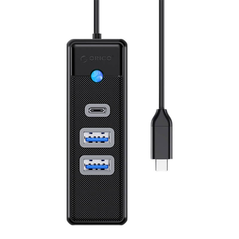 Orico Hub USB-C la 2x USB 3.0 + USB-C, 5 Gbps, 0.15m (negru)