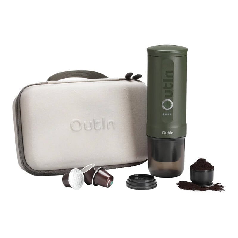 Outin Nano 7500mAh portable coffee maker set (Green) + protective case