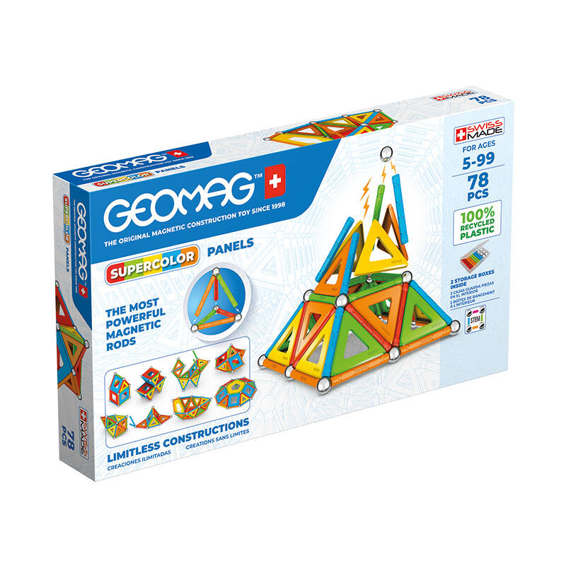 Panouri Supercolor Reciclate 78-piese GEOMAG GEO-379