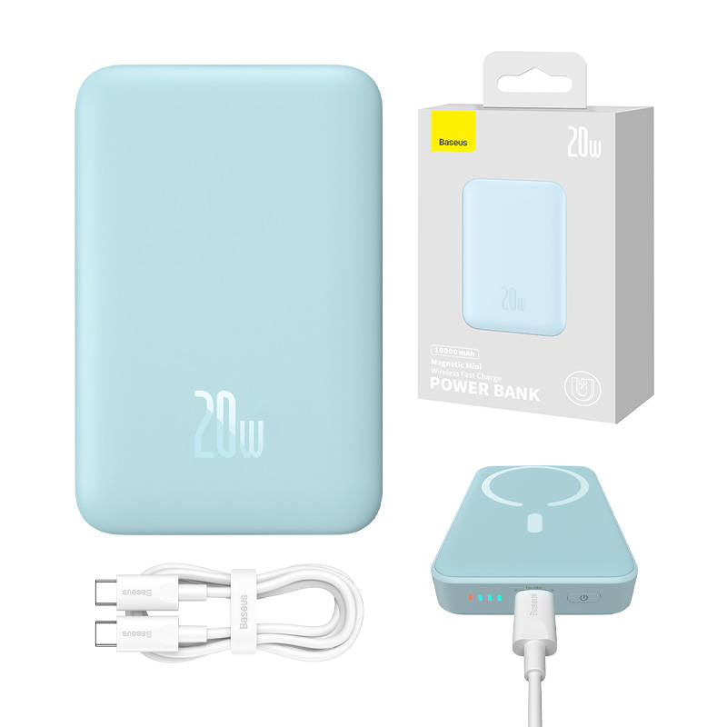 Powerbank Baseus Magnetic Mini 10000mAh 20W MagSafe (albastru)