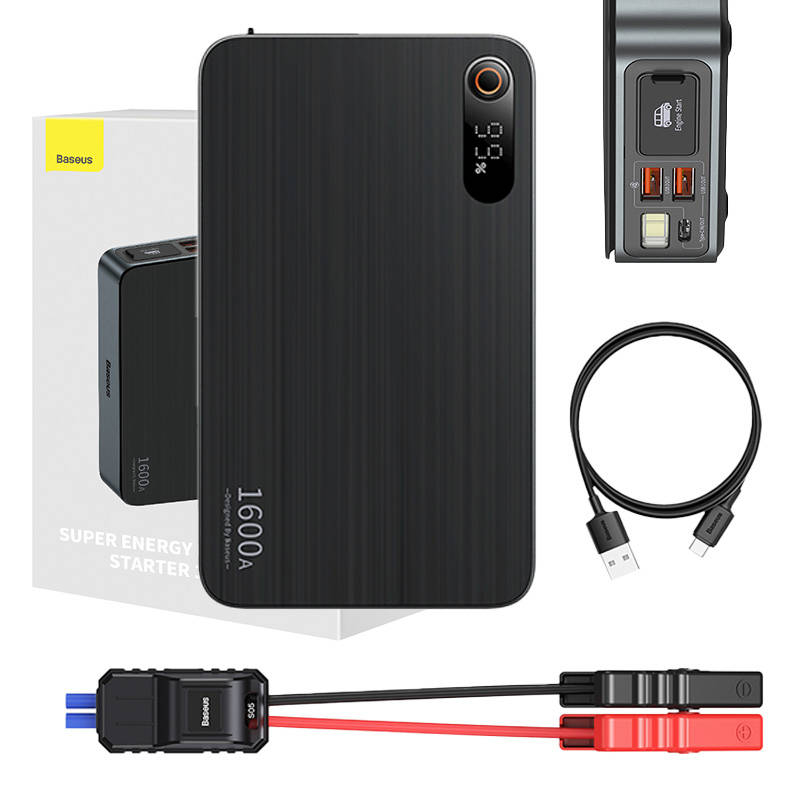 Powerbank Baseus Super Energy PRO Car Jump Starter, 1600A, USB (negru)