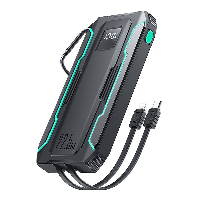 Powerbank Joyroom JR-L017 10000mAh, 22.5W, cu cablu Lightning + USB-C (negru)