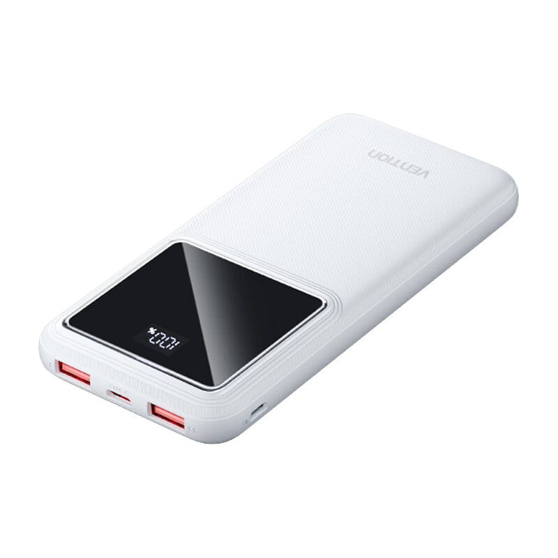 Powerbank, Vention, FHKW0,10000mAh, Micro-USB, USB-C, 2xUSB-A, 22.5W (alb)