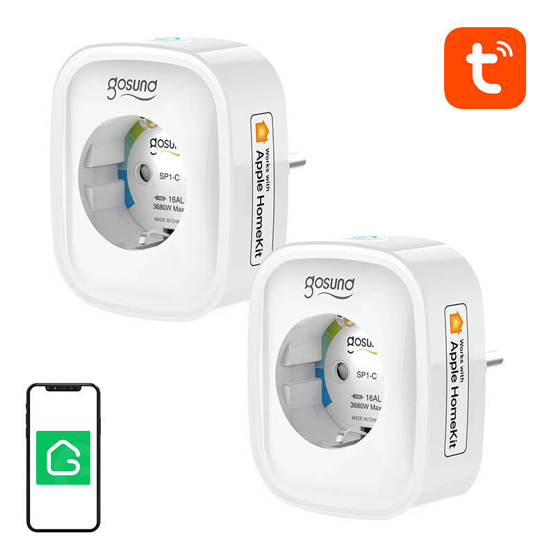 Priza inteligenta WiFi Gosund SP1-H (2-pachet)(HomeKit) 16A