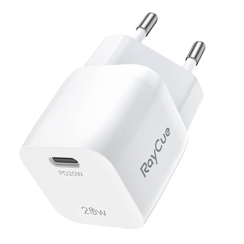 RayCue USB-C PD 20W incarcator de retea UE (alb)