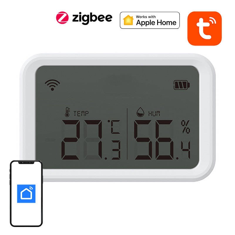 Senzor inteligent de temperatura si umiditate HomeKit NEO NAS-TH02BH ZigBee cu ecran LCD