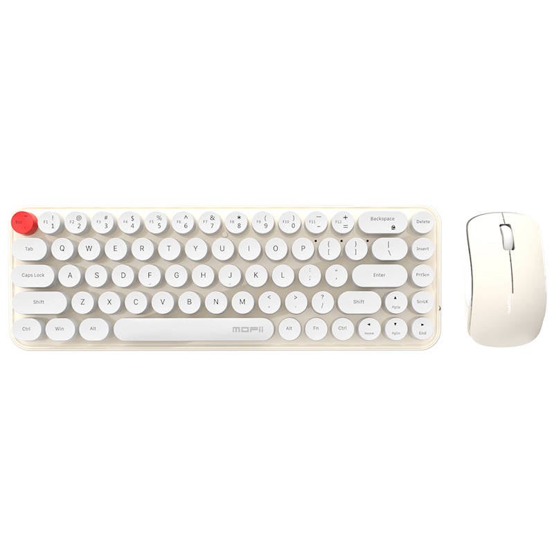 Set tastatura + mouse fara fir MOFII Bean 2.4G (alb-bej)