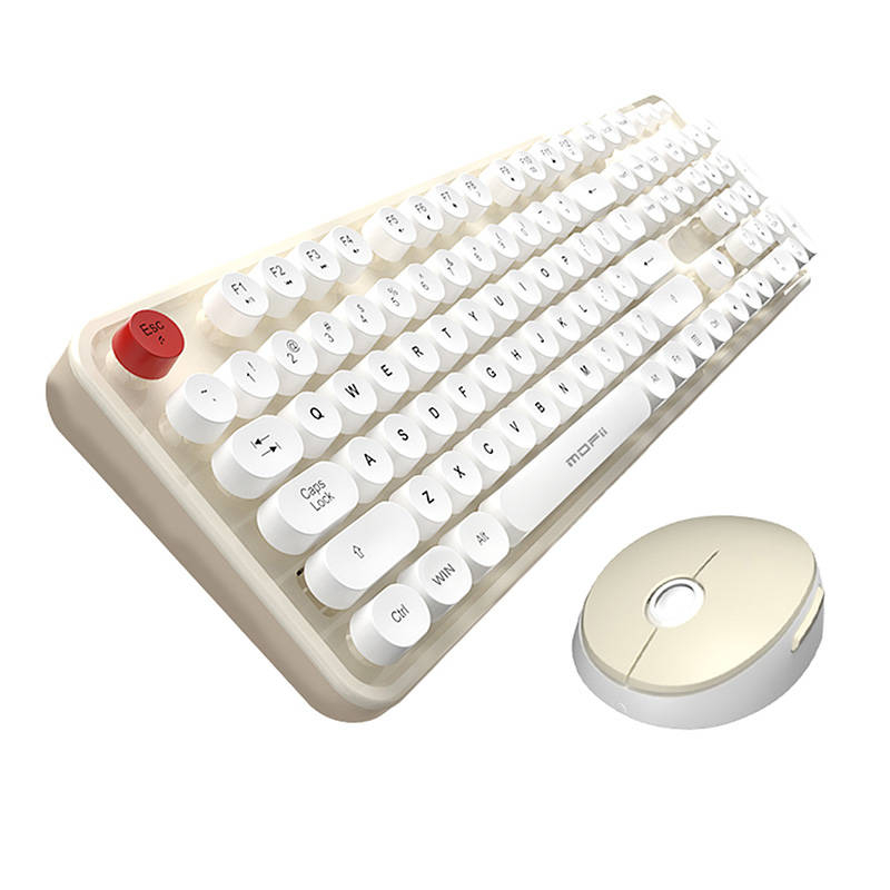 Set tastatura + mouse fara fir MOFII Sweet 2.4G (alb-bej)