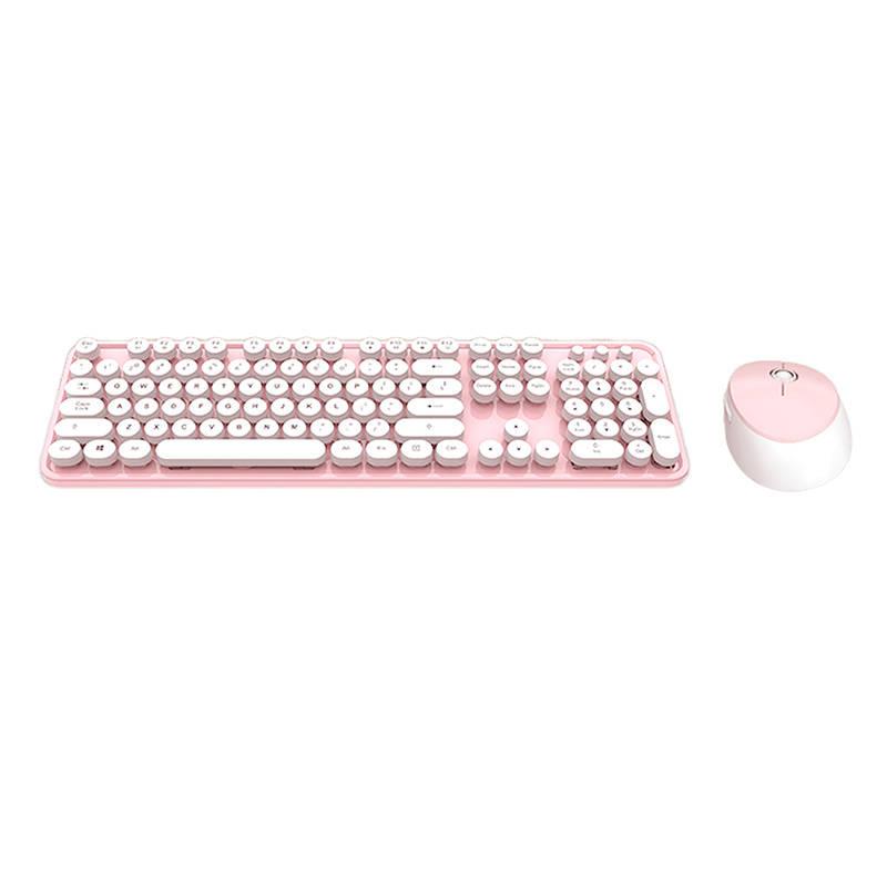 Set tastatura + mouse fara fir MOFII Sweet 2.4G (alb-roz)