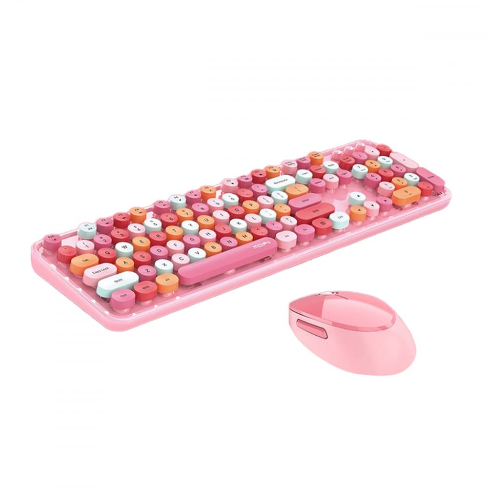 Set tastatura + mouse fara fir MOFII Sweet 2.4G (roz)