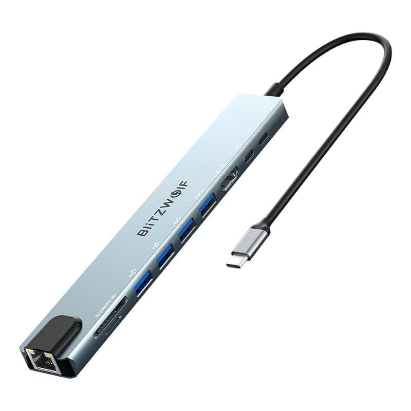 Statie de andocare Blitzwolf BW-TH5 10in1 USB-C (argintiu)