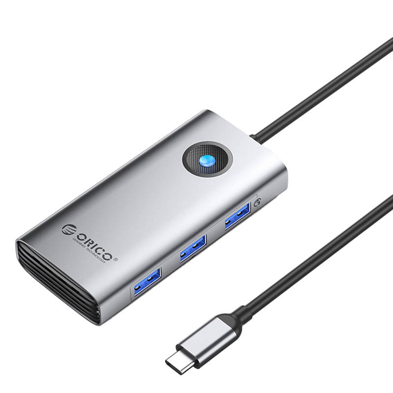 Statie de andocare multifunctionala orico type-c 6in1 hub (gri)