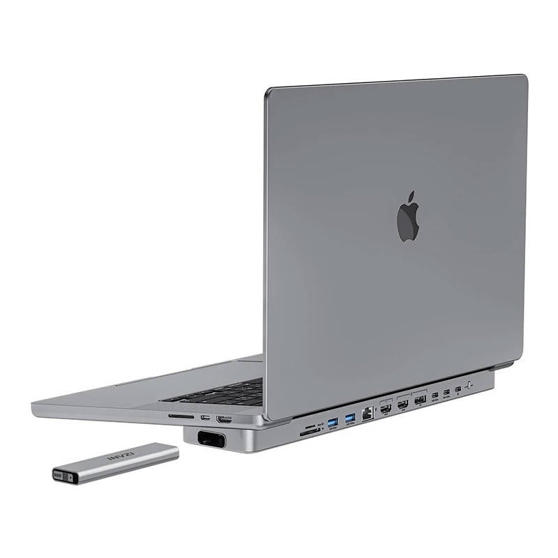 Statie de andocare USB-C Hub pentru MacBook Pro 13 14 INVZI MagHub 12in2 cu tava SSD (gri)