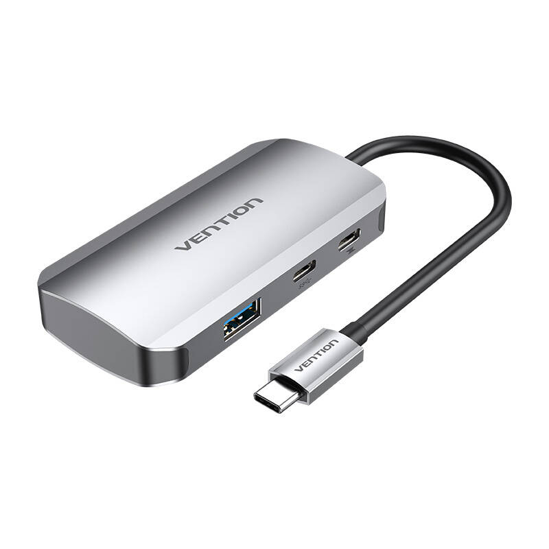 Statie de andocare USB-C la USB-C, 3x USB3.0, PD 0,15m Vention TNDHB, gri