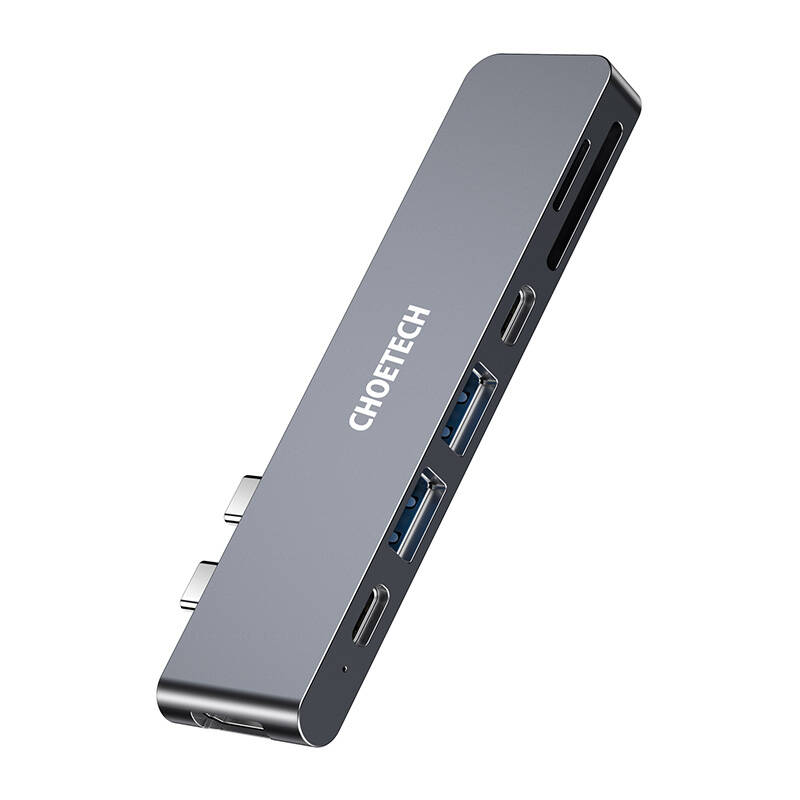 Statie de incarcare Choetech HUB-M14 pentru Macbook Pro, 7-in-2 USB-C, Thunderbolt 3 (srebrna)