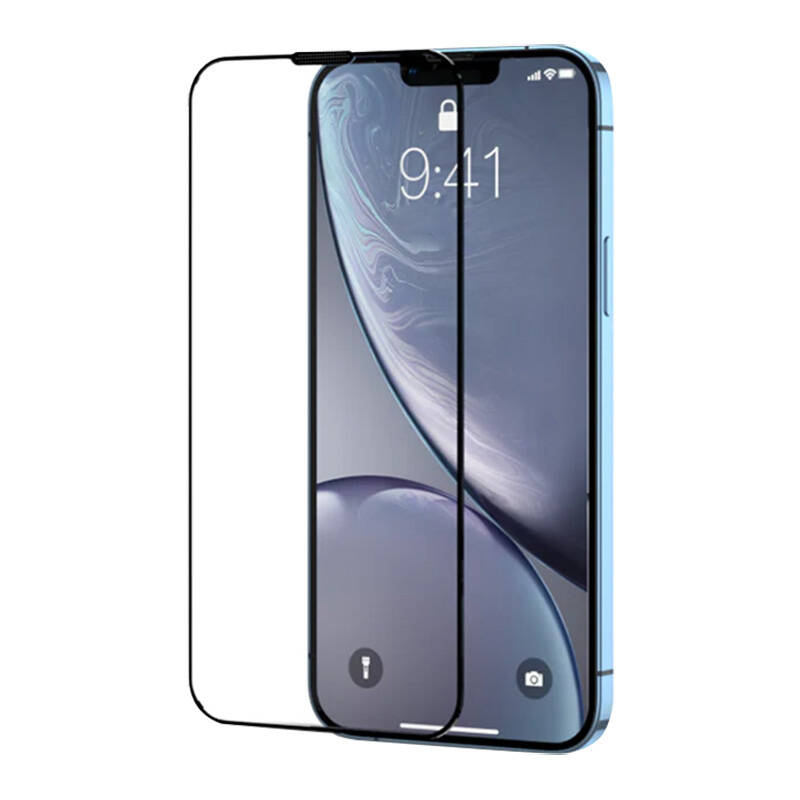 Sticla securizata Joyroom HQ-Z22 pentru iPhone 15 Pro cu rama neagra, rezistenta la praf