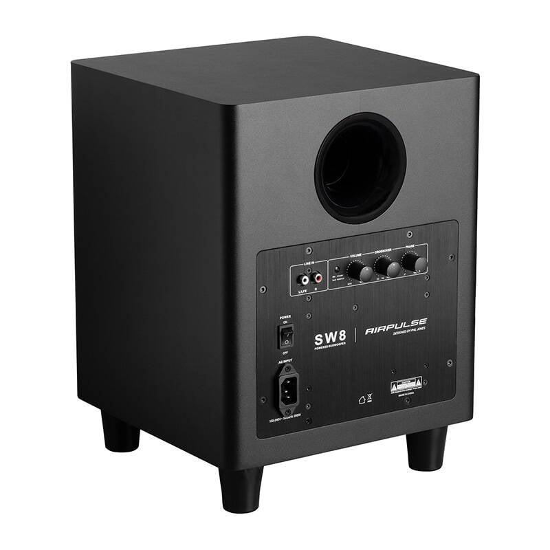 Subwoofer Edifier Airpulse SW8 - Subwoofer Activ de Inalta Performanta Negru cu Putere RMS de 160W