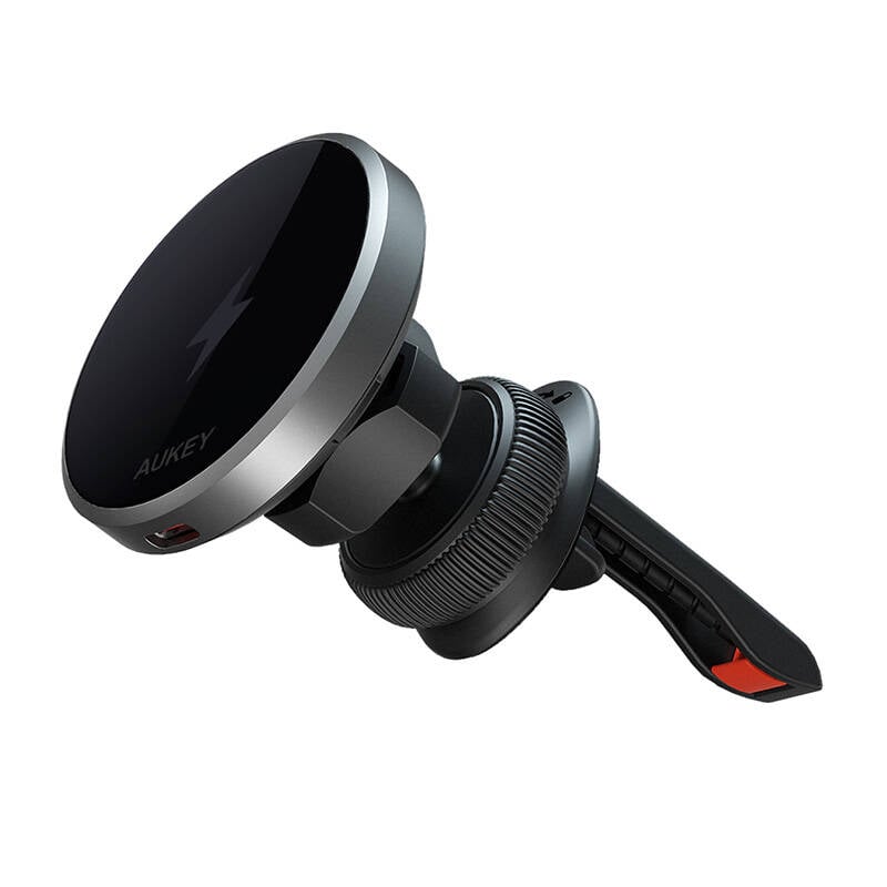 Suport auto pentru telefon Aukey HD-MC13, cu incarcator 15W Qi2 (negru)